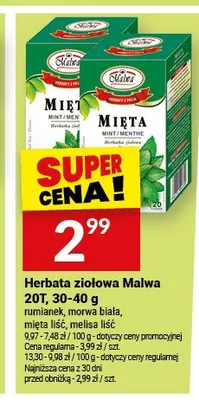 Herbata ziołowa Malwa morwa biała promocja w Twój Market