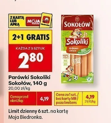 Parówki Sokoliki Sokołów promocja w Biedronka
