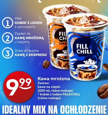Kawa mrożona Zestaw: kawa na ciepło + kubek z lodem FILL&CHILL promocja w Żabka