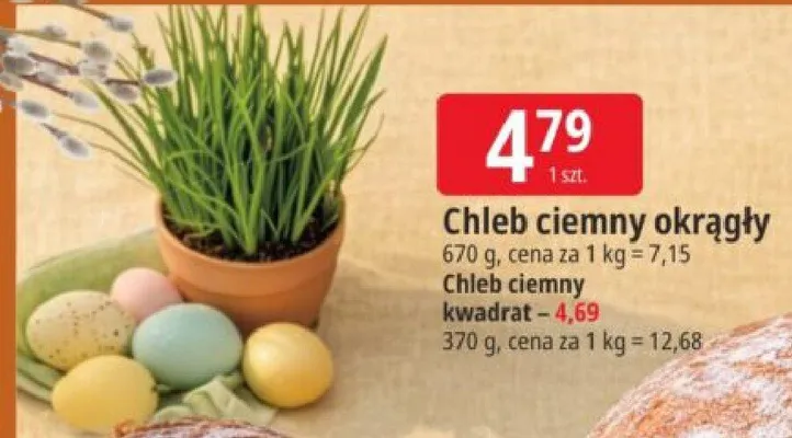 Chleb ciemny okrągły promocja w Leclerc