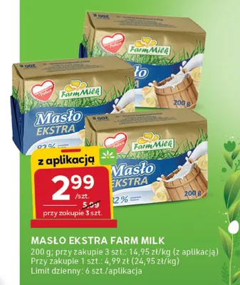 Masło ekstra Farm Milk promocja w Stokrotka