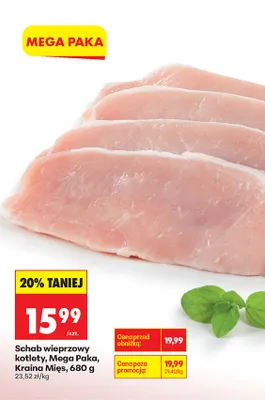 Schab wieprzowy kotlety Mega Paka 680g promocja w Biedronka