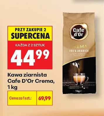 Kawa ziarnista Cafe D'Or Crema promocja w Biedronka