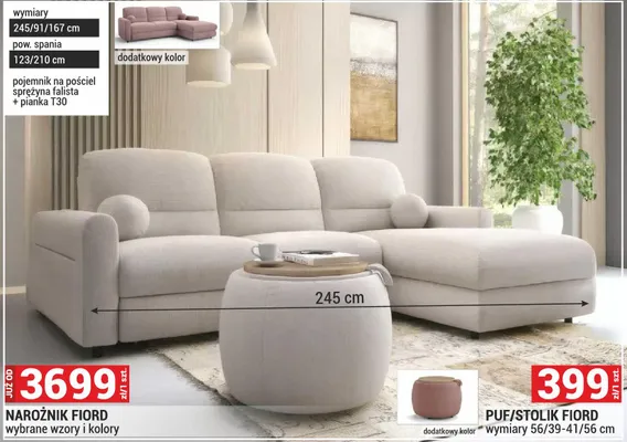 Puf/stolik Fiord promocja w Merkury Market
