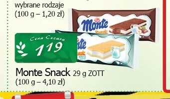 Monte Snack Zott promocja w CEZAR Delikatesy