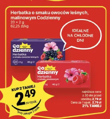 Herbatka o smaku malinowym Codzienny promocja w Delikatesy Centrum