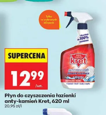 Płyn do czyszczenia łazienki anty-kamień Kret promocja w Biedronka