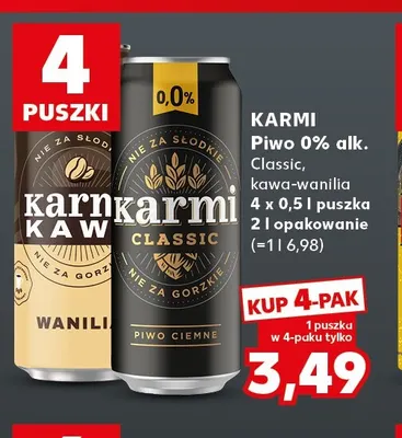 Piwo bezalkoholowe Karmi kawa-wanilia 4-pak promocja w Kaufland