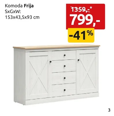 Komoda Frija promocja w Black Red White