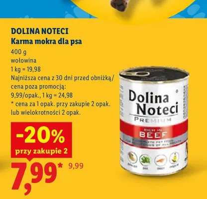 Karma mokra dla psa wołowina Dolina Noteci promocja w Lidl