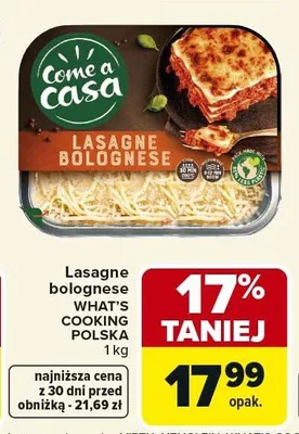 Lasagne bolognese Come a Casa promocja w Carrefour