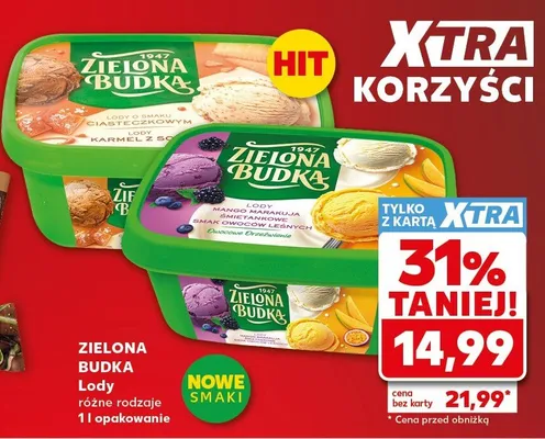 Lody Zielona Budka 1l promocja w Kaufland