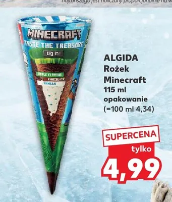 Lody rożek Minecraft Algida promocja w Kaufland