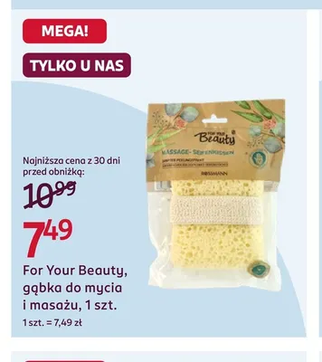 Gąbka do mycia i masażu For Your Beauty promocja w Rossmann