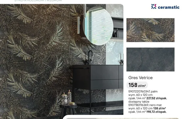 Gres Vetrice Nero Mat Ceramstic promocja w Castorama