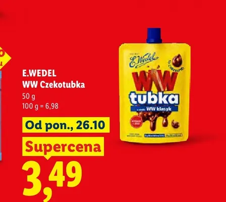 Krem czekoladowy E.Wedel WW Czekotubka promocja w Lidl