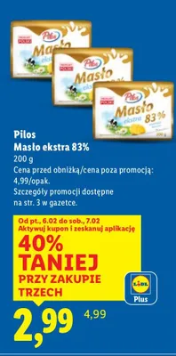 Masło Pilos Masło ekstra 83% promocja w Lidl