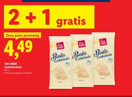Czekolada biała Fin Carré promocja w Lidl