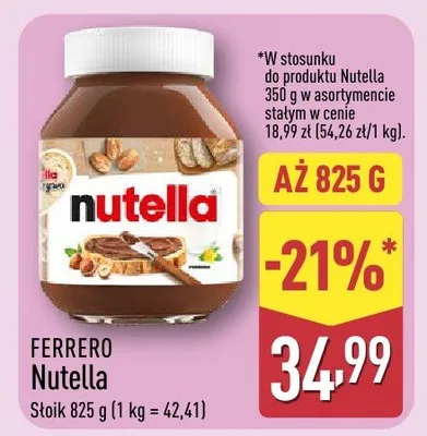Krem Nutella Ferrero promocja w Aldi