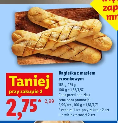 Bagietka z masłem czosnkowym 165 g promocja w Lidl