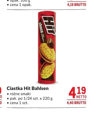 Ciastka czekoladowe Hit bahlsen promocja w Makro