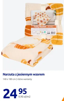 Narzuta z jesiennym wzorem 140x180 cm promocja w Action