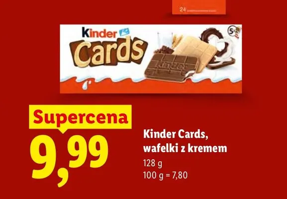 Kinder Cards wafelki z kremem promocja w Lidl