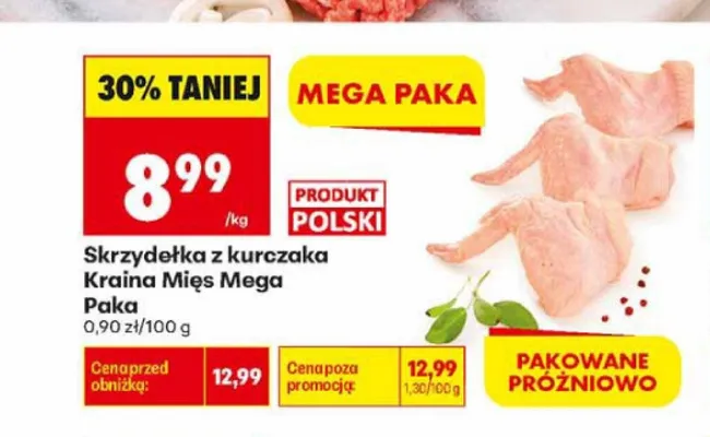 Skrzydełka z kurczaka Kraina Mięs Mega Paka promocja w Biedronka