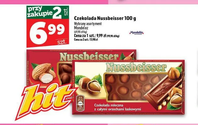 Czekolada z całymi migdałami Nussbeisser promocja w TOPAZ