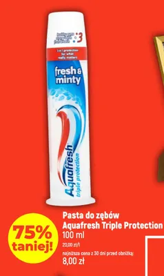 Pasta do zębów Aquafresh Triple Protection promocja w Dealz