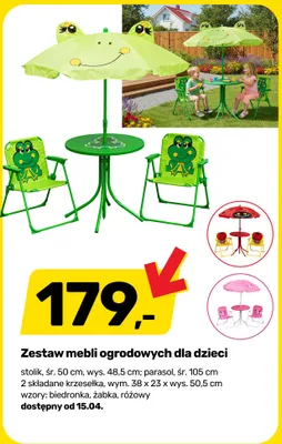 Zestaw mebli ogrodowych dla dzieci żabka promocja w Bricomarche