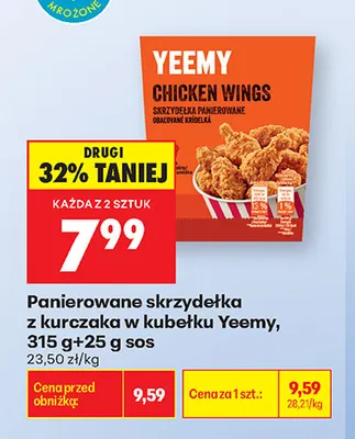 Panierowane skrzydełka z kurczaka w kubełku Yeemy promocja w Biedronka