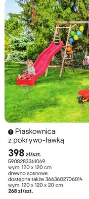 Piaskownica z pokrywo-ławką promocja w Castorama