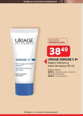 Kojąco-odżywczy krem do twarzy URIAGE XEMOSE C 8+ promocja w Ziko Dermo