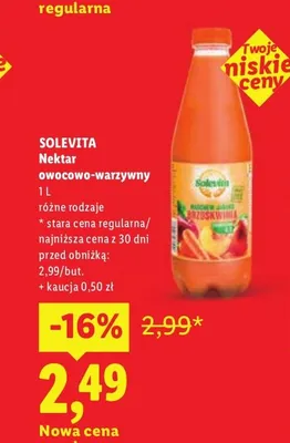 Nektar owocowo-warzywny Solevita promocja w Lidl