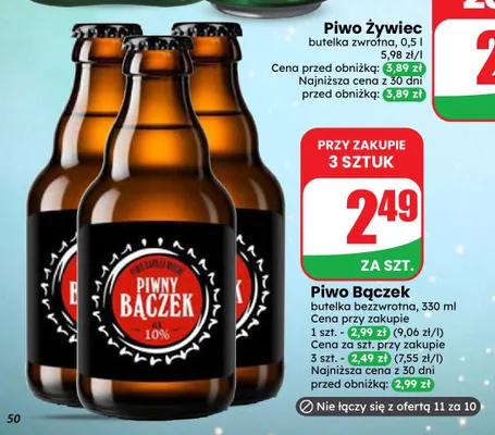 Piwo Bączek promocja w Dino