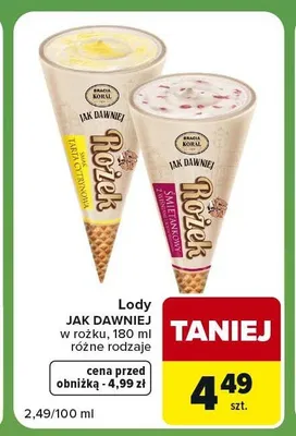 Lody rożek Tarta Cytrynowa Bracia Koral Jak Dawniej promocja w Carrefour Express
