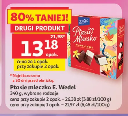 Ptasie mleczko E. Wedel waniliowe promocja w Auchan