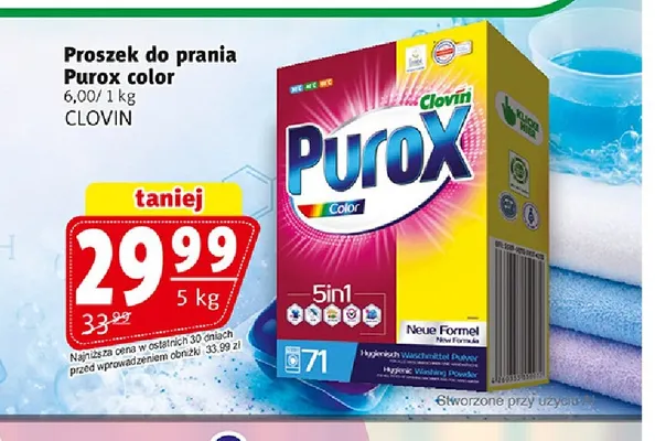 Proszek do prania Purox Color promocja w Prim Market