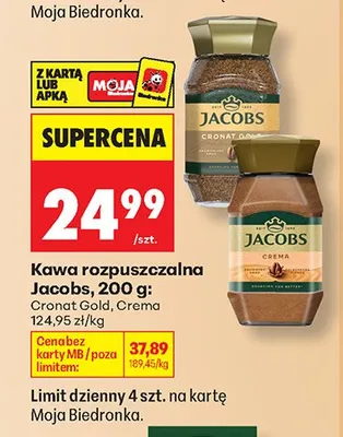 Kawa rozpuszczalna Jacobs Crema promocja w Biedronka