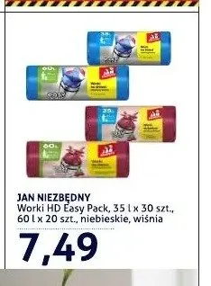 Worki HD Easy Pack Jan Niezbędny 35 l 30-pak promocja w Blue Stop