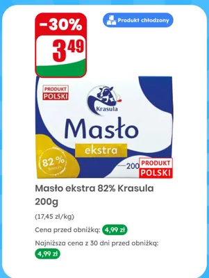 Masło ekstra 82% Krasula promocja w Dino
