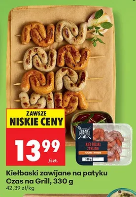 Kiełbaski zawijane na patyku Czas na Grill promocja w Biedronka