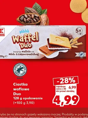 Ciastka waflowe Duo K-Classic promocja w Kaufland