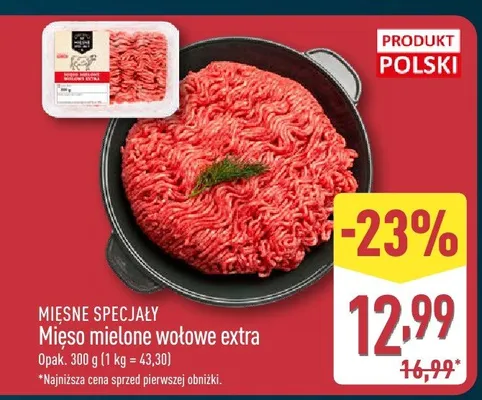 Mięso mielone wołowe extra Mięsne Specjały promocja w Aldi
