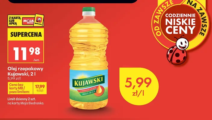 Olej rzepakowy Kujawski promocja w Biedronka