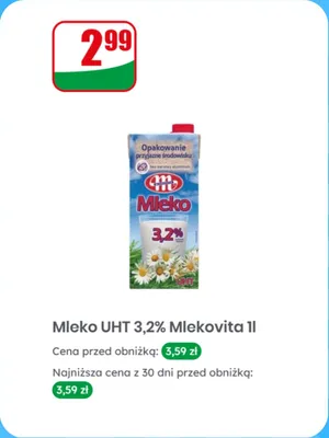 Mleko UHT 3,2% promocja w Dino