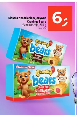 Ciastka z nadzieniem czekoladowym Jouy&Co Cravingz Bears promocja w Dealz