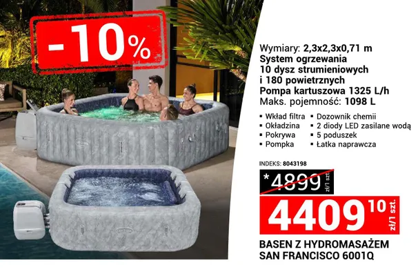 Basen z hydromasażem San Francisco 6001Q promocja w Merkury Market
