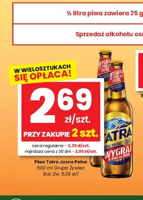 Piwo Tatra Jasne Pełne promocja w emma MARKET